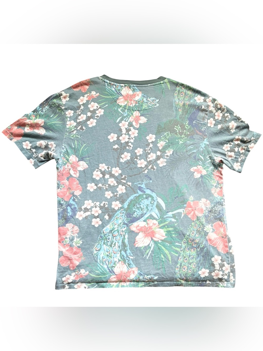 🐯Guess Los Angeles Tropical Tiger & Peacock Graphic T-Shirt - Picture 2 of 8